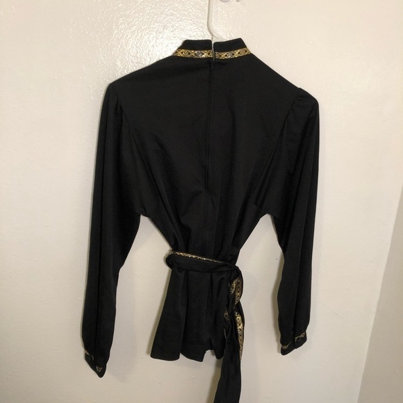 Vintage Caron Chicago Japanese Tunic Black Embroidered - Picture 8 of 10